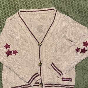 TAYLOR SWIFT Folklore HOLIDAY EDITION Cardigan Sweater med / lg Burgundy STARS